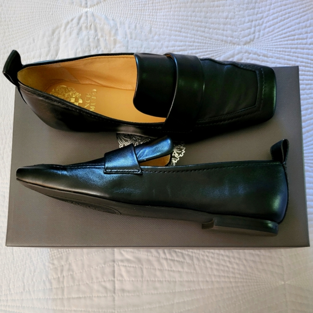 New Never Women's Vince Camuto Leather Black Slip On Shoe Size 5M